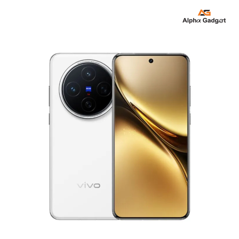 **Alt Text for Vivo X200 5G (12GB/256GB):** "Vivo X200 5G smartphone in black with a 6.67-inch AMOLED display, 12GB RAM, 256GB storage, 50MP triple-camera system co-engineered with ZEISS, and 5800mAh battery with 90W fast charging."