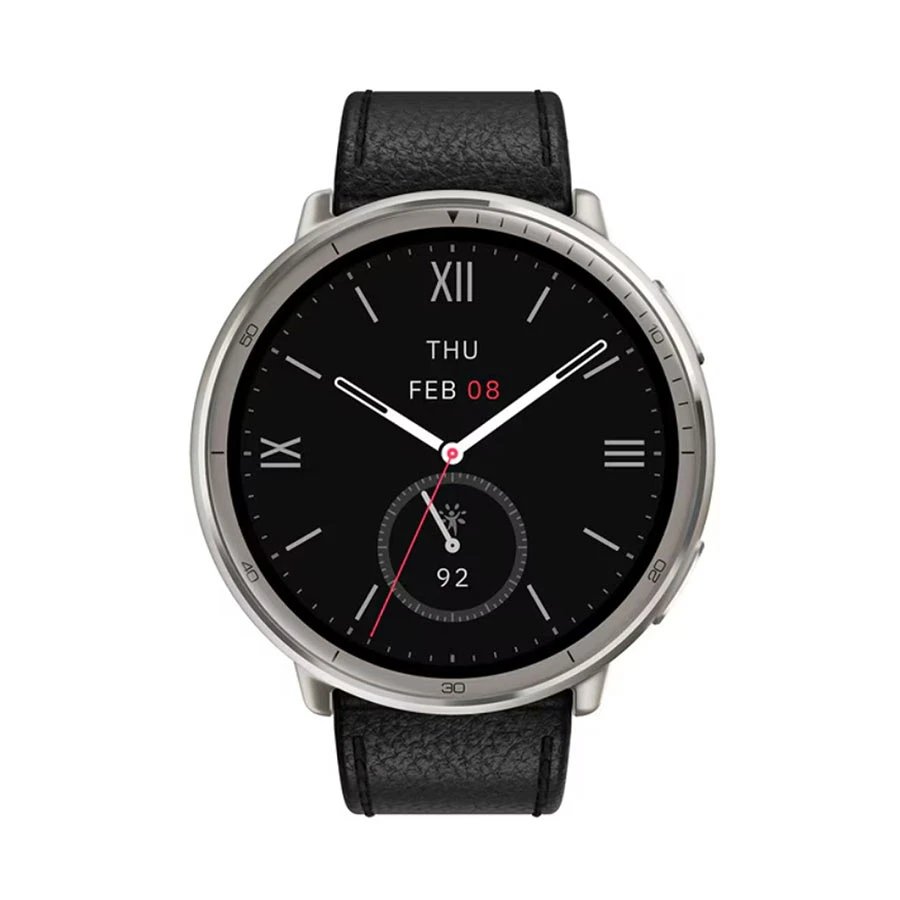 amazfit-active-2-round-premium-version-black-11751461683 Amazfit Active 2 (Round) Premium Version Black Amoled GPS Bluetooth Calling Smart Watch with Leather + Silicone Strap - Image 1